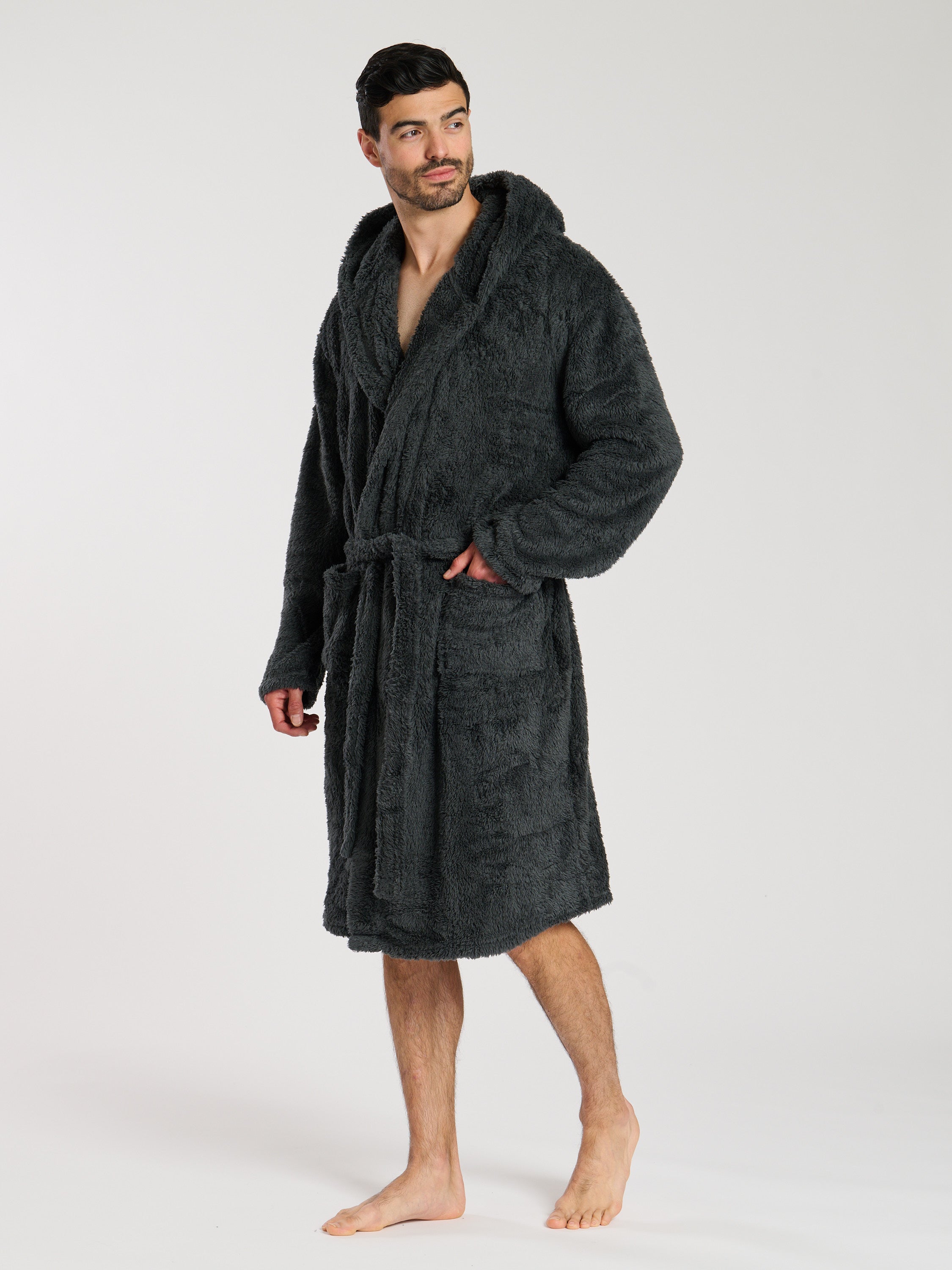 slim fit dress slacks Men's Robe Woburn 8 Silk Satin Black main image 1