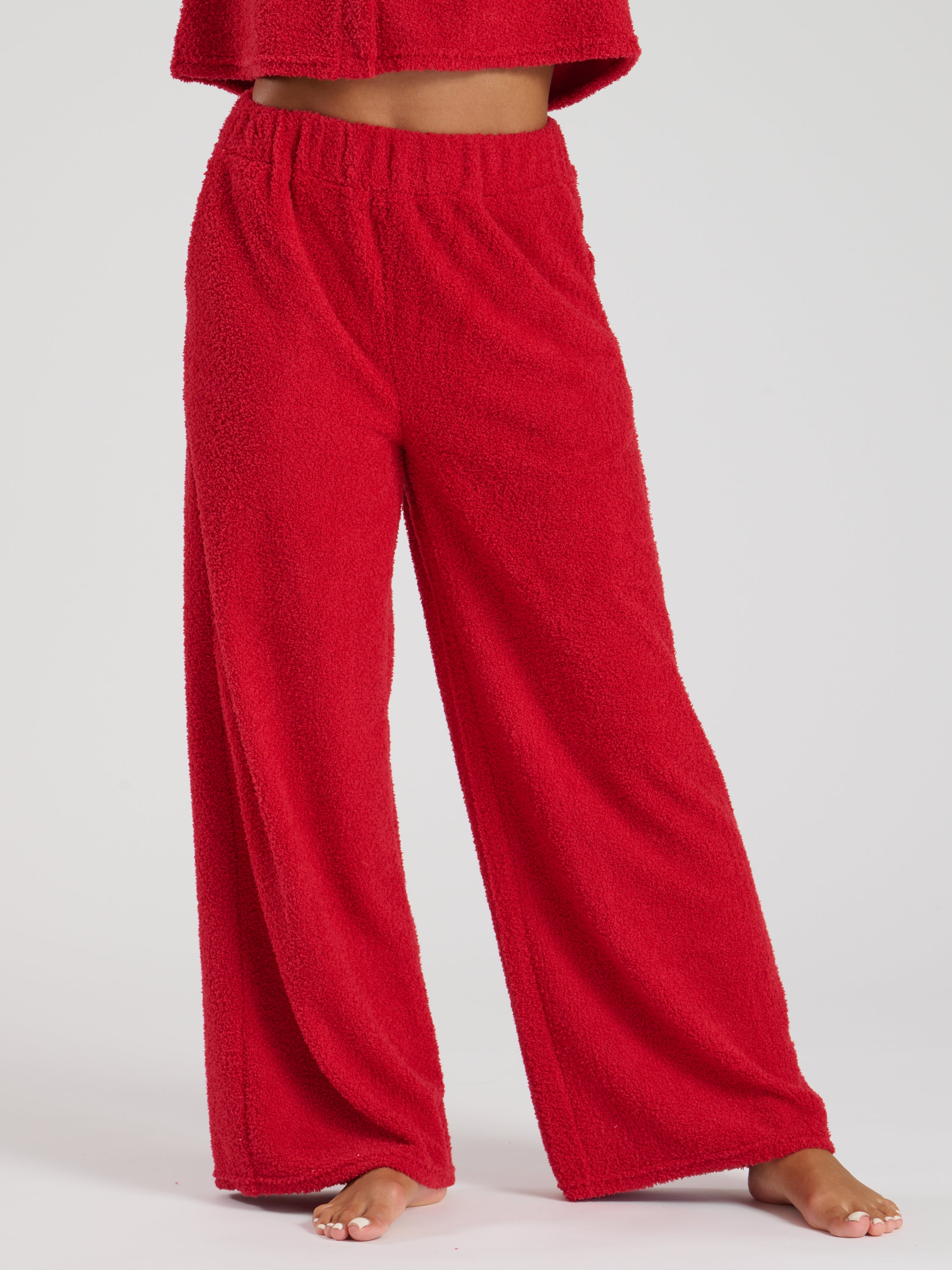 Kickback fuzzy wide leg jogger